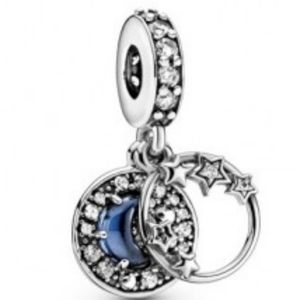 Pandora Blue Night Sky Crescent Moon & Stars